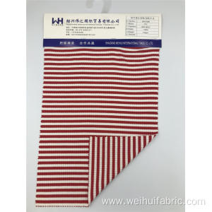 Wholesale Ribbing Knitted Fabric R/SP Red Stripes Fabrics